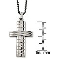Stainless Steel Multigroove Cross Necklace