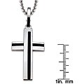 Stainless Steel Black Enamel G-lock Cross Necklace