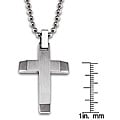Stainless Steel Brushed and Polished Cross Necklace