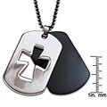 Stainless Steel Two-piece Laser Cutout Cross Dog Tag Necklace