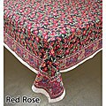 Fair Trade Red Rose Table Cover and Napkin Set (India)