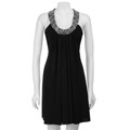 JS Boutique Women's Beaded U-neck Matte Jersey Dress