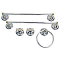 Moen Yorkshire Chrome with Polished Brass 5-piece Bath Accessory Kit