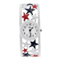 Geneva Women's Platinum Patriotic Star Cuff Watch