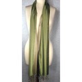 Silk Two-tone Sage/ Champagne Reversible Scarf (India)