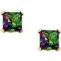 10k Yellow Gold Mystic Green Topaz Stud Earrings