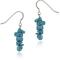 Sterling Silver Turquoise Chip Dangle Earrings