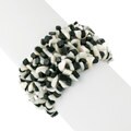 Black Onyx and White Mother of Pearl Chip Multi-row Bracelet