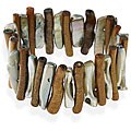 Abalone and Tiger's Eye Stick Stretch Bracelet