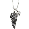 Charming Life Sterling Silver Wing and Heart Charm Necklace