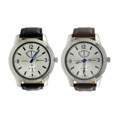 Geneva Men's Platinum Simulated Leather Strap Watch
