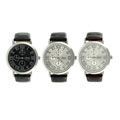 Geneva Platinum Men's Faux Leather Strap Watch