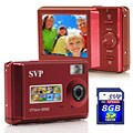 SVP XThinn8068 8MP 2.4-inch LCD Red Digital Camera with 8GB Card