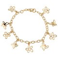 14k Gold over Silver Butterfly Charm Bracelet