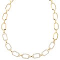 14k Gold over Silver Cubic Zirconia Link Necklace