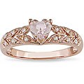 10k Pink Gold Morganite and Diamond Accent Ring