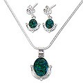 Sterling Silver 'Mystique' Chrysocolla Jewelry Set (Peru)