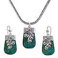 Sterling Silver 'Renewal' Chrysocolla Jewelry Set (Peru)