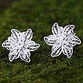 Sterling Silver 'Bali Blossoms' Flower Earrings (Indonesia)