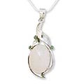 Silver 'Mystic Princess' Emerald/ Moonstone Necklace (India)