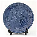 Celadon Ceramic 'Blue Lily' Plate (Thailand)