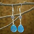 Chalcedony 'Cool Icicles' Dangle Earrings (India)