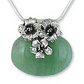 Sterling Silver Aventurine 'Blossoming Fields' Choker (India)