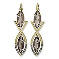 Goldplated Silver 'Cosmic Couple' Smoky Quartz Earrings (Brazil)