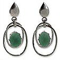 Quartz 'Milky Way' Dangle Earrings (Brazil)