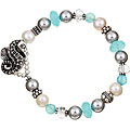 Charming Life Silver Chalcedony Quartz Seahorse Bracelet (8-9 mm)