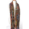 Merino Wool Multicolor Pleated Ovals Shawl (India)