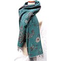 Merino Wool 'Seaside Garden' Shawl (India)