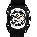 Akribos XXIV 'Gladiator' Men's Black Automatic Skeleton Watch
