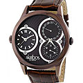 Akribos XXIV 'Quasar' Men's Brown Dual Time Watch