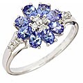14k White Gold Tanzanite and 1/8ct TDW Diamond Ring (I-J, I2)
