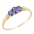 14k Yellow Gold Tanzanite and Diamond Accent Ring