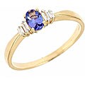 14k Yellow Gold Tanzanite and 1/10ct TDW Diamond Ring