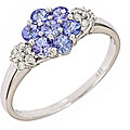 10k White Gold Tanzanite and 1/6ct TDW Diamond Ring