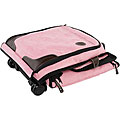 Micro Suede Pink/ Chocolate Large Wheeled Tote