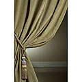Signature Ash Green Velvet Double-wide Curtain Panel (96 in. x 108 in.)