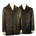 Joseph Abboud Men's Button-front Leather Jacket