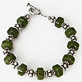 Handmade Chrysocolla and Silver Bracelet (Thailand)