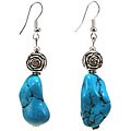 Handmade Turquoise/ Silver Bead Dangle Earrings (Thailand)