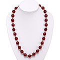 Handmade Ruby Quartz and Silver Bead Necklace (Thailand)