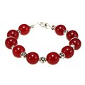 Handmade Ruby Quartz and Silver Bead Bracelet (Thailand)