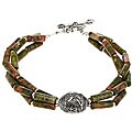 Silver Unakite Jasper Bracelet (Thailand)