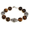 Handmade Tiger's Eye and Silver Bead Bracelet (Thailand)