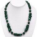 Handmade Malachite and Silver Bead Necklace (Thailand)