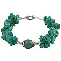 Handmade Silver Bead Teal Blue Amazonite Bracelet (Thailand)