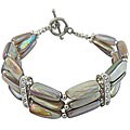 Silver Bead and Seashell Iridescent Bracelet (Thailand)